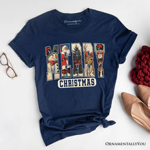 Carregar imagem no visualizador da galeria, Merry Christmas Vintage T‑Shirt, Santa Tree Reindeer Snowman Nutcracker Tee
