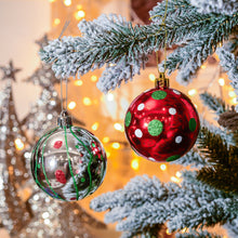 Carregar imagem no visualizador da galeria, Playfully Patterned Christmas Ornament Bauble Set, 35 Round Holiday Balls
