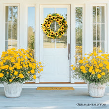 Carregar imagem no visualizador da galeria, Sunflower Wreath for Front Door or Home, 20 Inches
