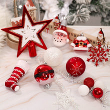 Load image into Gallery viewer, Super Santa Christmas Ornament Mega Bundle Set, Red and White Baubles, Snowman, Suit, Belt, and Snowflakes
