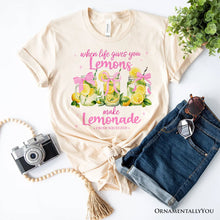 Carregar imagem no visualizador da galeria, When Life Gives You Lemons Make Lemonade T-Shirt, Coquette White, Natural and Black Summer Girl Tee
