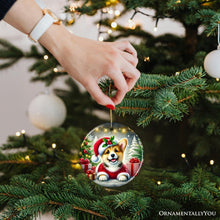 Carregar imagem no visualizador da galeria, Adorable Welsh Corgi with Santa Hat Ornament, Jolly Christmas for Heartfelt Gift
