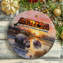 Load image into Gallery viewer, Artistic Natural Beauty of African Landscapes and Wildlife with Quotes Ornament, Christmas Gift or Travel Souvenir, Safari, Serengeti and Mount Kilimanjaro
