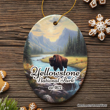 Carregar imagem no visualizador da galeria, Artistic Yellowstone National Park Christmas Ornament, Gift for Nature Lovers
