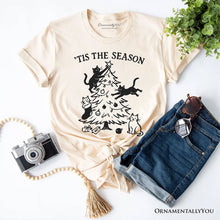 Cargar imagen en el visor de la galería, Christmas Tree Killer Cats T‑Shirt, Tis the Season Funny Holiday Tee
