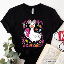 Load image into Gallery viewer, Coquette Teacher Goose T-Shirt, Funny Classroom Tee for Educators
