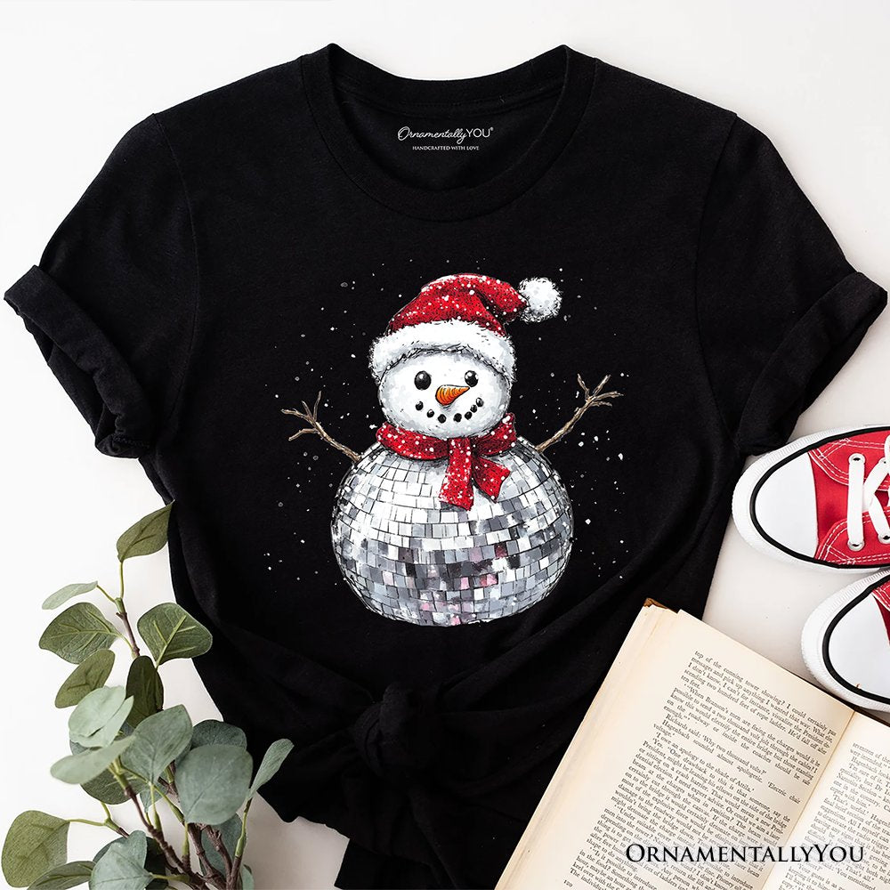 Disco Snowman Christmas T‑Shirt, Retro Holiday Tee for Dancers