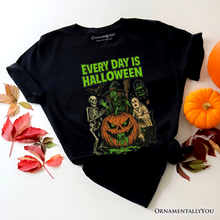 Cargar imagen en el visor de la galería, Every Day Is Halloween T-Shirt, Vintage Pumpkin Witch Spooky Tee for Eternal Spook Enthusiasts

