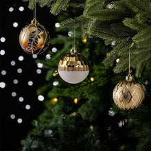 Carregar imagem no visualizador da galeria, Festive Gold and Frosted Blue Assorted Ornament Bauble Bundle, Set of 16 Elegant Christmas Balls
