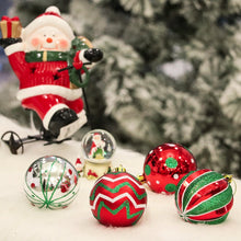 Carregar imagem no visualizador da galeria, Playfully Patterned Christmas Ornament Bauble Set, 35 Round Holiday Balls
