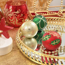 Load image into Gallery viewer, Refined Ornament Bauble Set, 24 Piece Red, Gold, and Green Glitter Christmas Bundle
