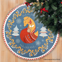 Load image into Gallery viewer, Scandinavian Folk Fox Christmas Tree Skirt
