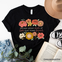 Load image into Gallery viewer, Seeds of Love Mama Floral T-Shirt, White, Natural and Black Retro Tee for Sentimental Mothers

