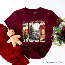 Carregar imagem no visualizador da galeria, Small Town Christmas T‑Shirt, Highland Cow Rustic Western Cowgirl Holiday Tee
