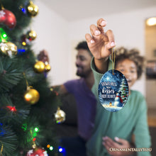 Load image into Gallery viewer, Snowflakes are Kisses from Heaven Christmas Ornament, Snowman in Magical Night Remembrance Gift
