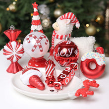 Load image into Gallery viewer, Sweets and Candy Theme Christmas Ornament Bundle, Assorted 60 Bauble off Candies, Ice Cream, Donut, and Glittery Round Balls
