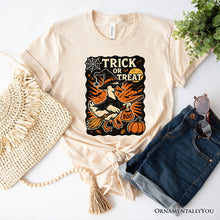 Load image into Gallery viewer, Trick or Treat Goose T-Shirt, Vintage Halloween Witch Tee for October
