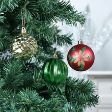 Load image into Gallery viewer, Uniquely Patterned Christmas Bauble Set, 35 Ornaments with Red, Green, and Gold
