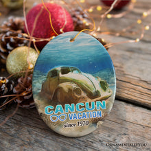 Carregar imagem no visualizador da galeria, Unique Cancun Mexico Vacation Ornament, Tropical Mexican Ocean Keepsake Art and Decor

