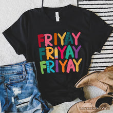 Carregar imagem no visualizador da galeria, Friday Teacher T-Shirt, Friyay White, Natural, Navy and Black Weekend Vibes Tee
