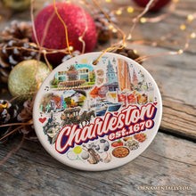 Carregar imagem no visualizador da galeria, Historically Vibrant Charleston Ornament, Charming Coastal City South Carolina Christmas Gift
