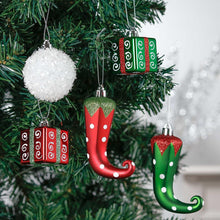 Load image into Gallery viewer, Mega Elf Christmas Ornament Bundle Set, 100 Assorted Baubles of Greens, Reds, Candycanes, and Gift Boxes
