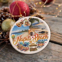 Carregar imagem no visualizador da galeria, Napili Beach Hawaii Tropical Paradise Christmas Ornament, Hawaiian Islands Souvenir
