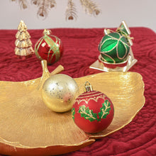 Load image into Gallery viewer, Refined Ornament Bauble Set, 24 Piece Red, Gold, and Green Glitter Christmas Bundle
