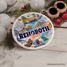 Carregar imagem no visualizador da galeria, Rehoboth Beach Ceramic Ornament, Delaware Coastal Christmas Gift and Souvenir
