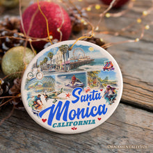 Load image into Gallery viewer, Santa Monica Resort Town Ceramic Ornament, California Coastal Christmas Souvenir and Decoration
