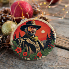 Carregar imagem no visualizador da galeria, Wild West Gritty Holiday Christmas Ornament, Vintage Western Legend Clint Eastwood Gift
