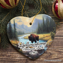Carregar imagem no visualizador da galeria, Artistic Yellowstone National Park Christmas Ornament, Gift for Nature Lovers
