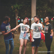 Carregar imagem no visualizador da galeria, Ben Drankin Funny 4th of July T-Shirt, White, Navy and Black Patriotic Tee With Benjamin Franklin
