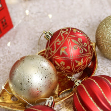 Cargar imagen en el visor de la galería, Charming Set of 35 Red and Gold Color Ornament Baubles, Christmas Tree Set
