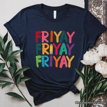 Carregar imagem no visualizador da galeria, Friday Teacher T-Shirt, Friyay White, Natural, Navy and Black Weekend Vibes Tee
