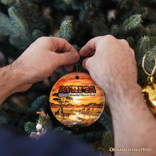 Load image into Gallery viewer, Artistic Natural Beauty of African Landscapes and Wildlife with Quotes Ornament, Christmas Gift or Travel Souvenir, Safari, Serengeti and Mount Kilimanjaro
