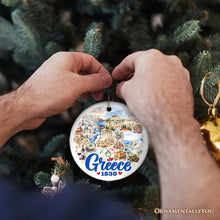Carregar imagem no visualizador da galeria, Greece Historical Landmarks and Cultural Ornament, Artistic Greek and Athens Handmade Christmas Gift and Travel Souvenir
