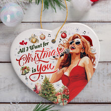 Carregar imagem no visualizador da galeria, All I Want for Christmas is You Elegant Artistic Musical Christmas Ornament, Classic Tree Decoration
