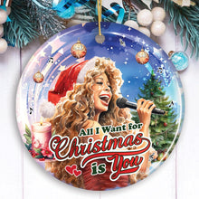 Carregar imagem no visualizador da galeria, Artistic Classic Holiday Melody Ornament, All I Want for Christmas Is You, Celebrity Singer Gift
