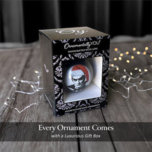 Load image into Gallery viewer, Dracula Spooky Christmas Portrait Glass Ornament, Black Horror Halloween Tree Decoration
