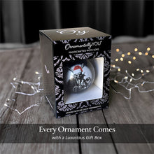 Carregar imagem no visualizador da galeria, Krampus Christmas Spooky Portrait Glass Ornament, Black Horror Halloween Tree Decoration
