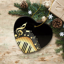 Load image into Gallery viewer, Elegant Gold Music Note Piano Keys Ornament
