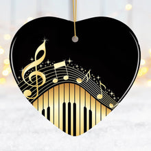 Load image into Gallery viewer, Elegant Gold Music Note Piano Keys Ornament
