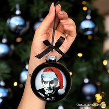 Load image into Gallery viewer, Dracula Spooky Christmas Portrait Glass Ornament, Black Horror Halloween Tree Decoration
