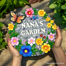 Carregar imagem no visualizador da galeria, Nana’s Garden Floral Stepping Stone, 9.5" Decorative and Gift for Grandmother
