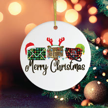 Load image into Gallery viewer, Postal Worker Plaid Merry Christmas Ornament
