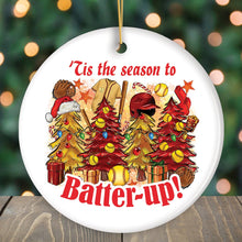 Carregar imagem no visualizador da galeria, Tis the Season to Batter-Up! Softball Christmas Ornament
