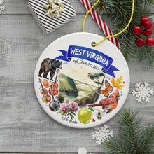 Carregar imagem no visualizador da galeria, Artistic West Virginia State Themes and Landmarks Christmas Ornament
