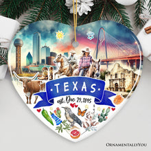 Carregar imagem no visualizador da galeria, Artistic Texas State Themes and Landmarks Christmas Ornament
