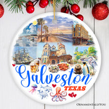 Carregar imagem no visualizador da galeria, Galveston Cultural Ceramic Ornament, Texas Coastal Christmas Gift
